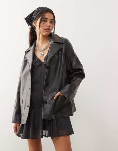 Blazer coupe carrée en similicuir - Reclaimed Vintage - Modalova