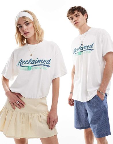 T-shirt unisex oversize bianca con stampa "tennis club" - Reclaimed Vintage - Modalova