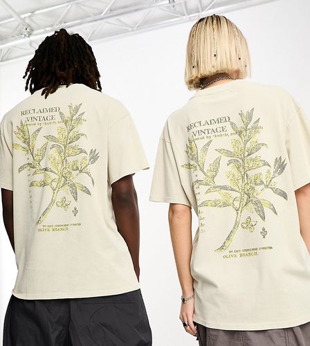 T-shirt unisex chiaro con stampa di fiore - Reclaimed Vintage - Modalova