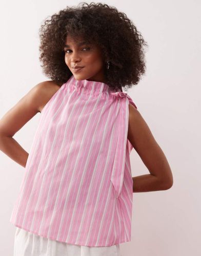Top smocké à rayures avec liens noués à l'encolure - Reclaimed Vintage - Modalova