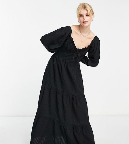 Vestito lungo nero con scollo a cuore - Reclaimed Vintage - Modalova