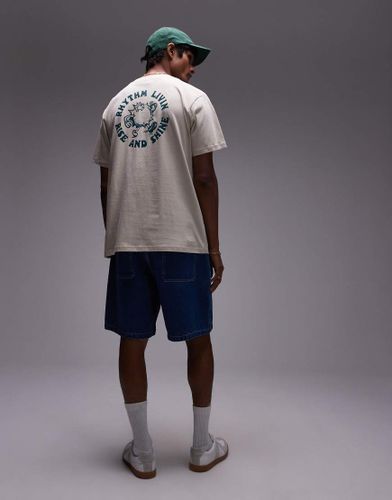 T-shirt manches courtes à inscription Shine - Crème - Rhythm - Modalova