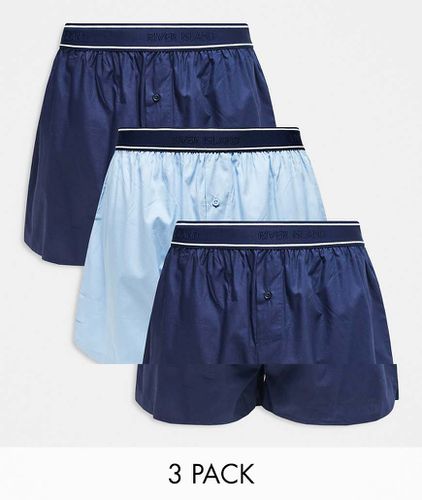 Confezione da 3 paia di boxer aderenti scuro tinta unita - River Island - Modalova