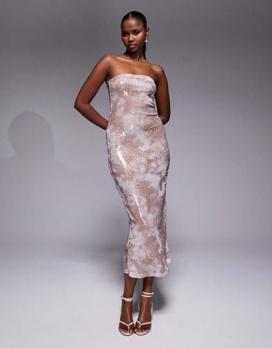 Robe bandeau mi-longue à sequins - clair - River Island - Modalova