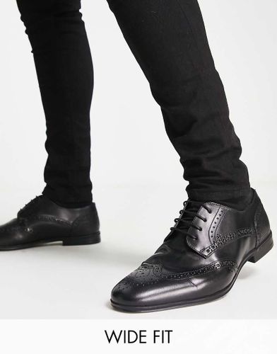 Scarpe brogue a pianta larga stringate nere - River Island - Modalova