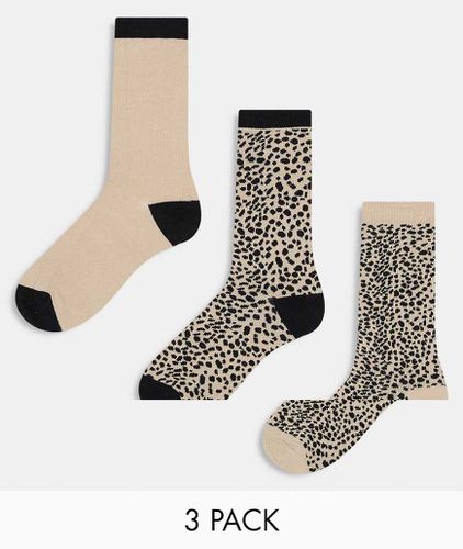 Confezione multipack di calzini beige con stampa leopardata - Wednesday's Girl - Modalova