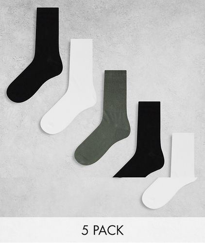 Confezine da 5 paia di calzini sportivi neri, grigi e bianchi - Weekday - Modalova