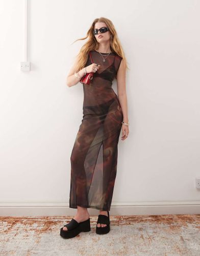 Robe longue en tulle imprimé - Weekday - Modalova