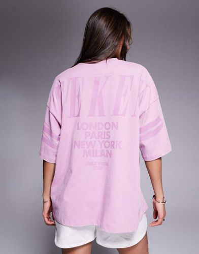 Weekend Collective - Icon - T-shirt oversize avec logo superposé au dos - Lilas délavé - Asos Weekend Collective - Modalova