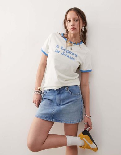 T-shirt à inscription et bords contrastants - vintage et bleu - Wrangler - Modalova