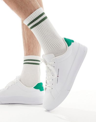 Sneakers stile tennis in pelle bianche e verdi - Tommy Hilfiger - Modalova