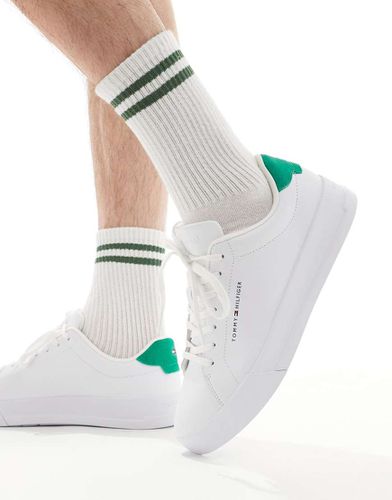 Sneakers stile tennis in pelle bianche e verdi - Tommy Hilfiger - Modalova