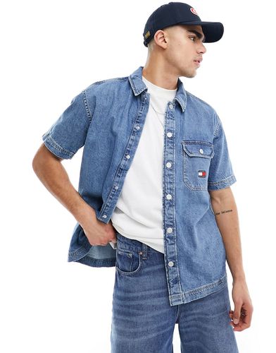 Camicia giacca di jeans a maniche corte indaco in coordinato - Tommy Jeans - Modalova