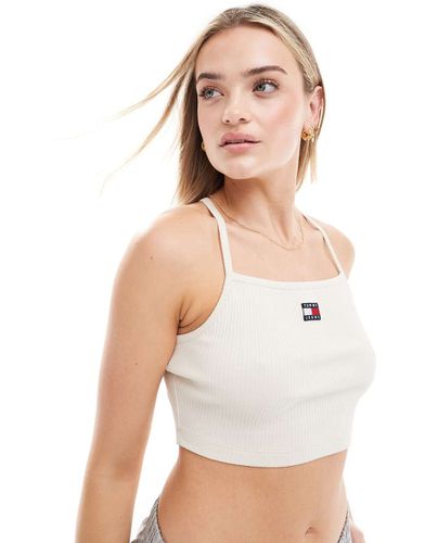 Brassière bianca con spalline sottili e toppa - Tommy Jeans - Modalova