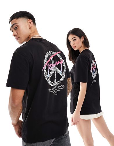 DNA - T-shirt unisex regular fit nera con stampa grafica - Tommy Jeans - Modalova