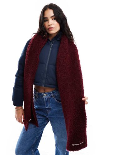 Sciarpa bordeaux effetto teddy - Tommy Jeans - Modalova