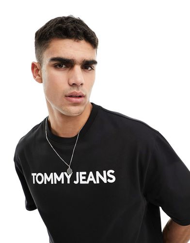 T-shirt oversize classica nera con logo - Tommy Jeans - Modalova