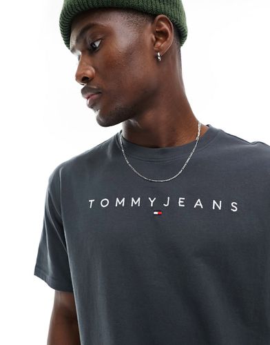 T-shirt regular fit antracite con logo lineare - Tommy Jeans - Modalova
