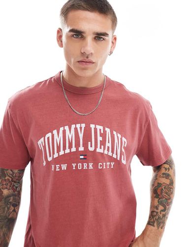 T-shirt slavato con logo stile college - Tommy Jeans - Modalova