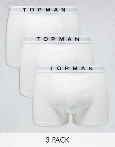 Confezione da 3 boxer aderenti bianchi con fascia in vita bianca - Topman - Modalova