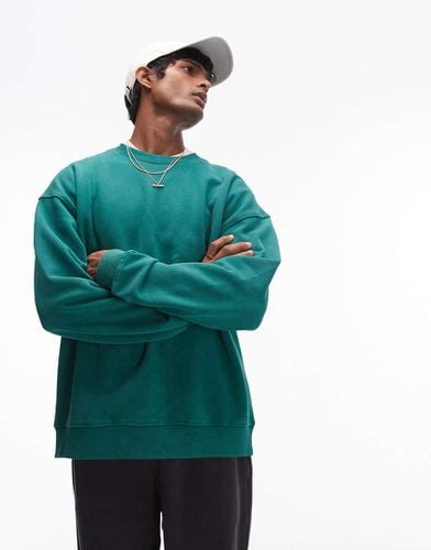 Felpa oversize verde slavato - Topman - Modalova