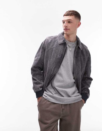 Giacca bomber vestibilità comoda in tela twill slavato - Topman - Modalova