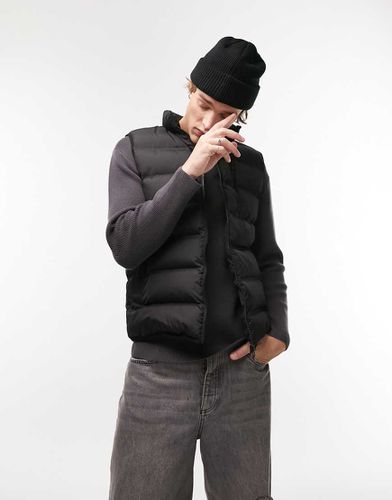 Topman - Gilet foderato nero - Topman - Modalova