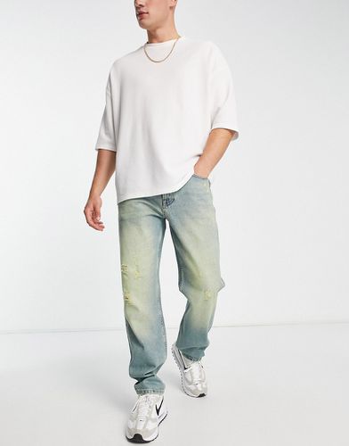 Jeans comodi con strappi lavaggio verdastro - Topman - Modalova