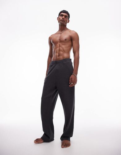 Joggers da casa dritti in piqué antracite - Topman - Modalova