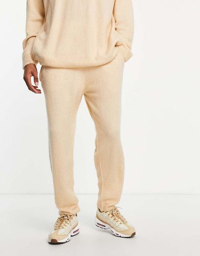 Joggers oversize in maglia color pietra - Topman - Modalova