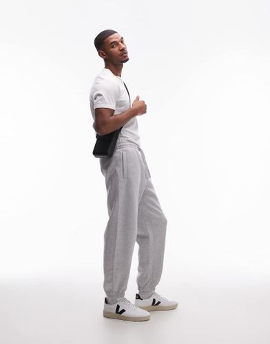 Pantalon de jogging oversize en tissu épais de qualité supérieure - chiné - Topman - Modalova