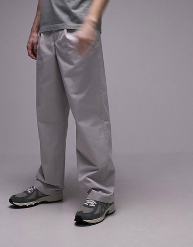 Pantaloni a fondo ampio grigi con pieghe - Topman - Modalova
