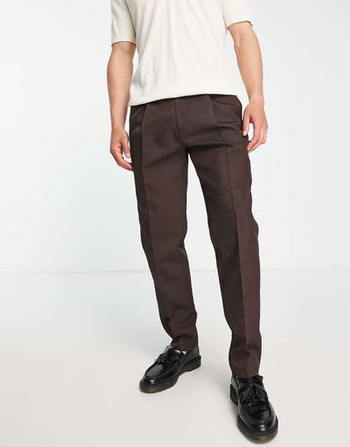 Pantaloni affusolati pronunciati in twill - Topman - Modalova