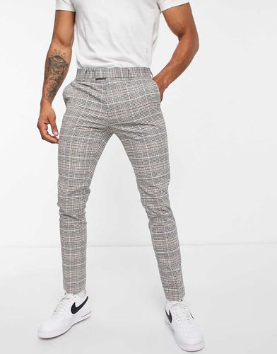 Pantaloni eleganti skinny neri a quadri - Topman - Modalova