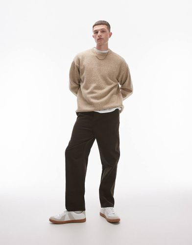 Pantaloni in velluto affusolati marroni - Topman - Modalova