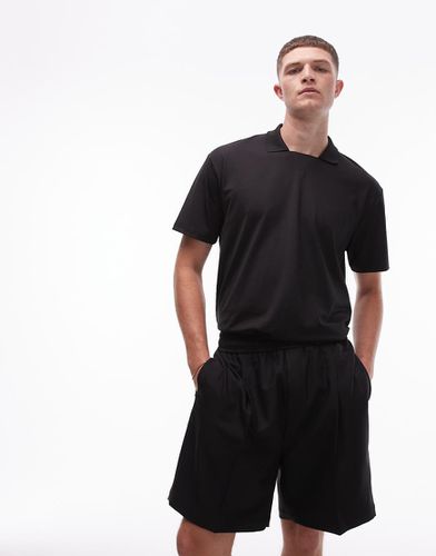 Polo oversize rétro nera - Topman - Modalova