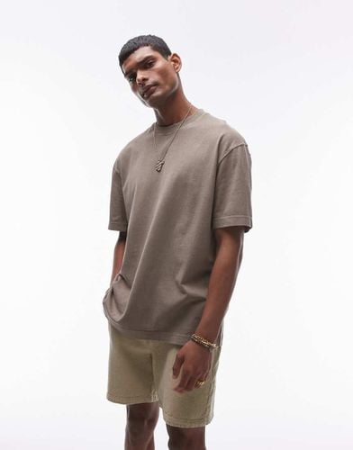 T-shirt oversize kaki slavato - Topman - Modalova