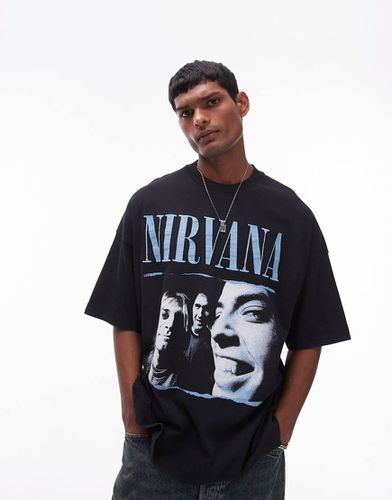 T-shirt oversize slavato con stampa "Nirvana" - Topman - Modalova