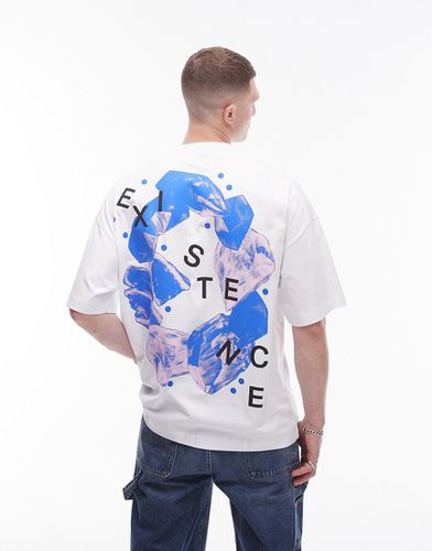 T-shirt super oversize bianca con stampa "Existence" sul davanti e sul retro - Topman - Modalova
