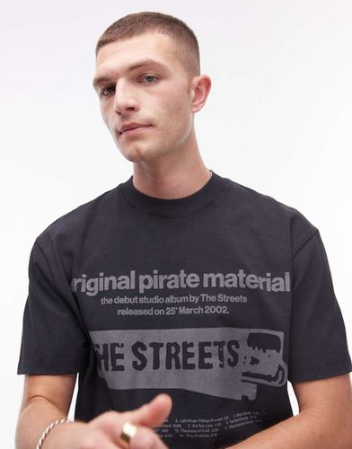 X The Streets - T-shirt premium oversize color slavato con stampa - Topman - Modalova