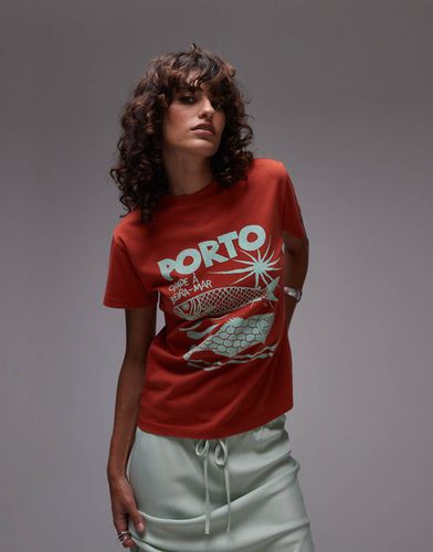 T-shirt mini color ruggine con grafica "Porto" - Topshop - Modalova