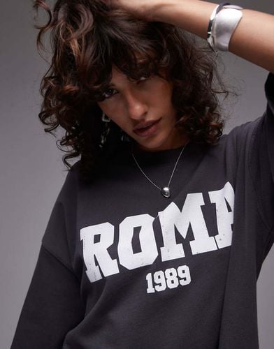 T-shirt oversize antracite con grafica "Roma 1989" - Topshop - Modalova