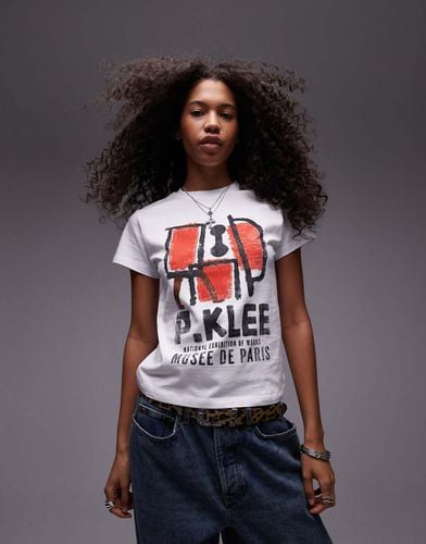 T-shirt slim fit écru con grafica "Paul Klee" su licenza - Topshop - Modalova