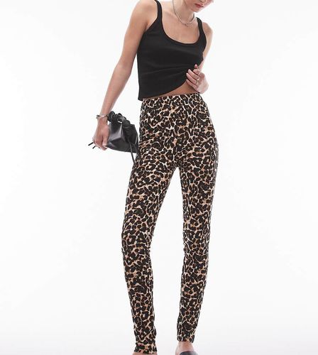 Leggings marroni leopardati - Topshop Tall - Modalova