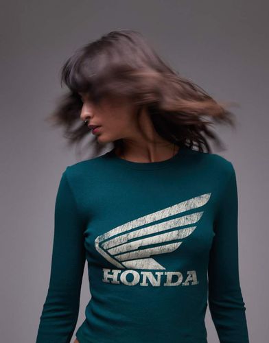 Top a maniche lunghe con stampa Honda su licenza - Topshop - Modalova