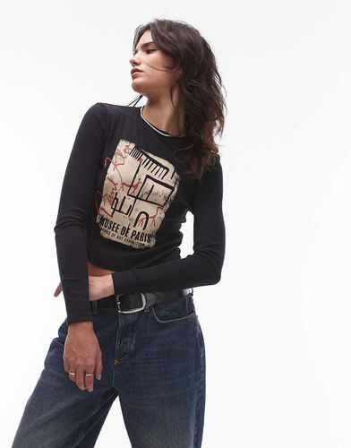 Top antracite a maniche lunghe con stampa di Paul Klee su licenza - Topshop - Modalova