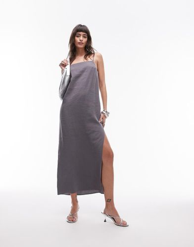 Vestito midi in cupro con spalline sottili - Topshop - Modalova