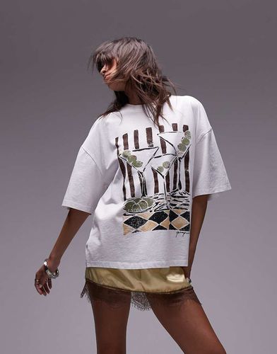 X Grace Percival - T-shirt oversize sporco con stampa - Topshop - Modalova