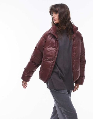 Bomber imbottito bordeaux - Topshop - Modalova