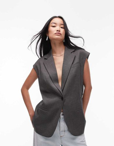 Blazer senza maniche a spina di pesce - Topshop - Modalova